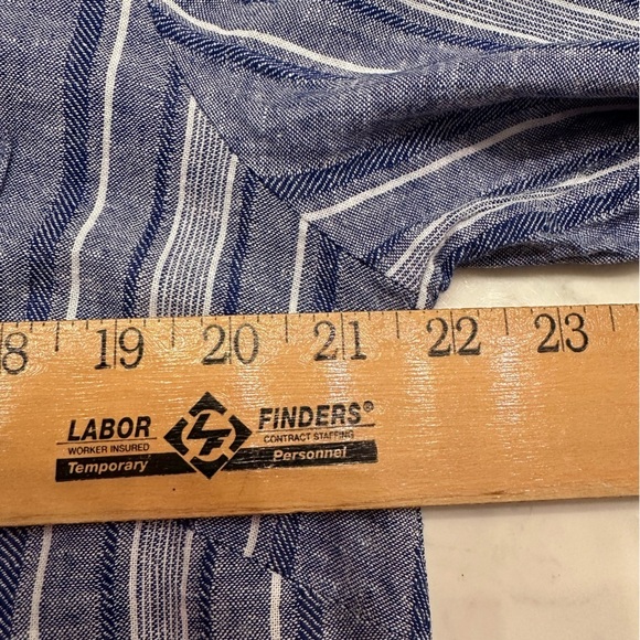 Susan Graver Roll Tab Button-up Blouse Top Sz Petite M Linen Blend - Picture 5 of 8